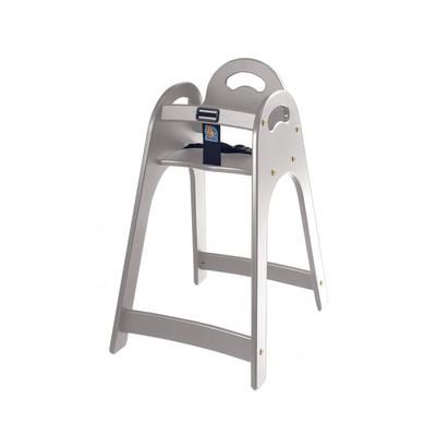 Koala Kare KB105-01 29 1/2" Stackable Plastic High Chair w/ Waist Strap, Gray, Grey, Assembled