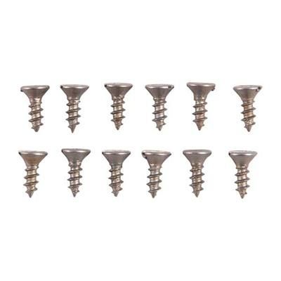 Brownells Unplated Steel Flat Head Wood Screw Kit - 2x1/4" Steel Flat Head Wood Screws Blued 12 Pack