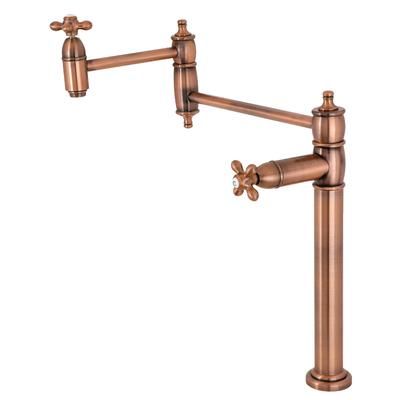 Kingston Brass KS370AXAC Restoration Deck Mount Pot Filler, Antique Copper - Kingston Brass KS370AXAC