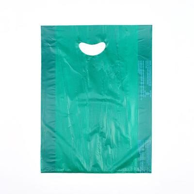 LK Packaging CH18TG Merchandise Bag w/ Handle - 12" x 18", 0.7 mil HDPE, Teal Green, Case of 500