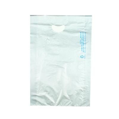 LK Packaging CH21SE Merchandise Bag w/ Handle - 13" x 21", 0.7 mil HDPE, Silver, White, Case of 500