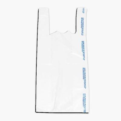 LK Packaging CT1621W Plastronic T-Shirt Bag w/ Handle - 21"L x 10"W x 6" SG, 0.6 mil HDPE, White, Case of 1000
