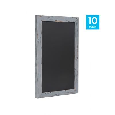 Flash Furniture 10-HGWA-GDIS-CRE8-962315-GG Wall Mount Chalkboard Sign - 10 Pack, 11"W x 17"H, Pine Wood Frame, Rustic Gray