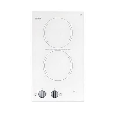Summit CR2110WHE Built In Induction Stove w/ 2-Zones - 115v/60Hz, White, 2 Burners