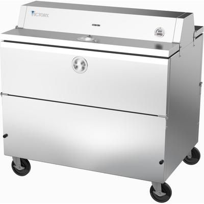 Victory Refrigeration VMCFD49-1-S-HC Milk Cooler w/ Dual Top & Side Access - 768 Half Pint Carton Capacity, 115v, Silver