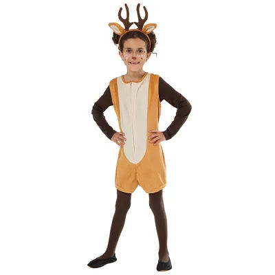 buttinette Costume "chevreuil" pour enfant, marron/écru