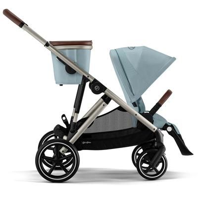 Cybex Gazelle S Single-to-Double Stroller - Taupe Frame / Sky Blue