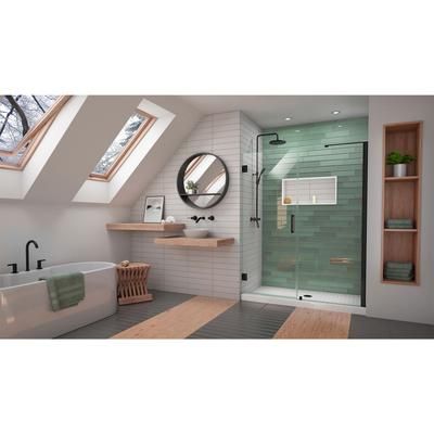 Dreamline DreamLine Unidoor-LS 53 - 54 inch W x 72 inch H Frameless Hinged Shower Door in Matte Black SHDR-2053723-09