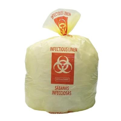 LK Packaging HD33YE Liner Bags for Biohazard Waste Cans - 43"L x 31"W, 0.55 mil HDPE, Yellow, Case of 250