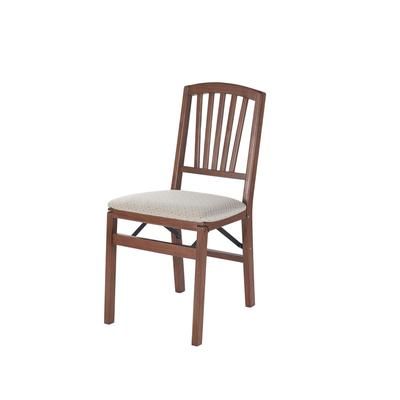 Slat Back Wood Folding Chairs, Set Of 2 by Stakmore in Cherry
