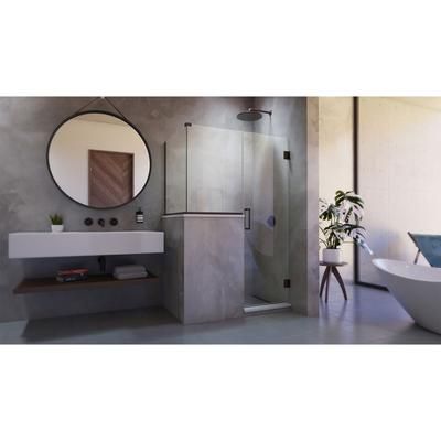 Dreamline DreamLine Unidoor Plus 47 inch W x 30 3/8 inch D x 72 inch H Frameless Hinged Shower Enclosure in Matte Black SHEN-2423243430-09