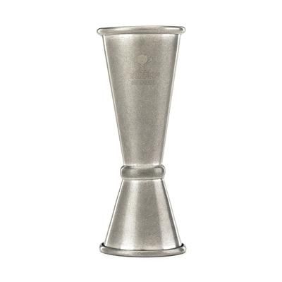 Barfly M37002VN Double Japanese Style Jigger - 20 ml & 50 ml, Vintage, 25 ml x 50 mL, Gray