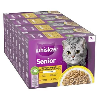 Whiskas Senior buste 48 x 85 g Alimento umido per gatti - 7+ Selezione Carni Bianche in Gelatina