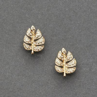 Lucky Brand Pave Monstera Stud - Women's Ladies Accessories Jewelry Earrings in Gold