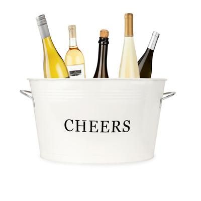 Cheers Galvanized Metal Tub by Twine in White