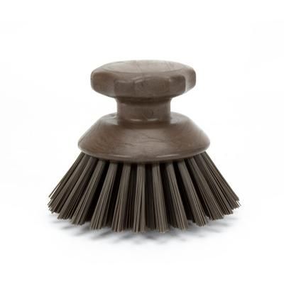 Carlisle 42395EC01 5" Round Scrub Brush - Polyester Bristles, Brown