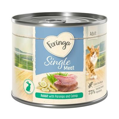 6x200g Adult Rabbit, Parsnip, Catnip Single Meat Feringa Wet Cat Food
