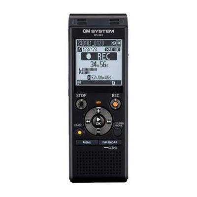 Olympus OM SYSTEM WS-883 Digital Voice Recorder with USB-A Battery Charging (Black) V420340BU000