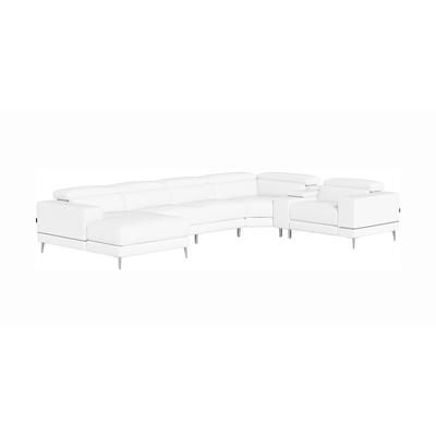 Bergamo Power Motion Extended Left Sectional Sofa White