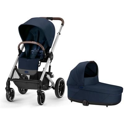 Cybex Balios S Lux 2 Stroller + Cot S Lux 2 Bundle - Silver Frame / Ocean Blue