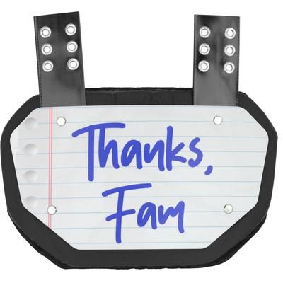 Sports Unlimited Thanks Fam Football Back Plate