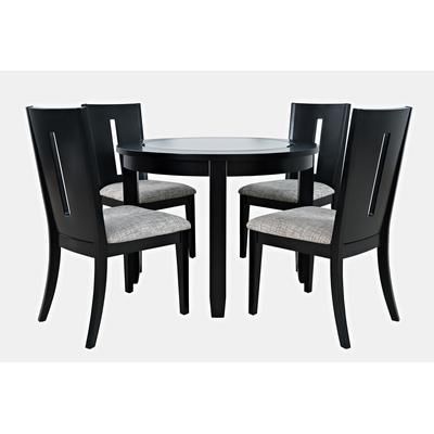 "Urban Icon Contemporary 42" Round Five-Piece Dining Set with Upholstered Chairs - Jofran 2004-42D-5"