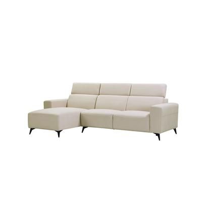 Pasargad Home Modern Bari Sectional Sofa with Push Back Functional, Left Facing Beige Color - Pasargad Home CF-46L2T15L