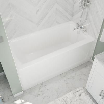 Aquatic Cooper 60 x 30 Inch Acrylic Alcove Left-Hand Drain Bathtub – White 9460600QL-WH