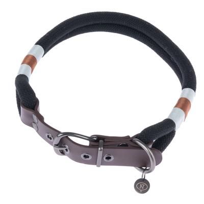 Nomad Tales Spirit Dog Collar | Ebony | Size XS: 30-36cm Neck Circumference, 30mm Width