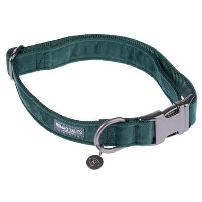 Nomad Tales Blush Dog Collar | Emerald | Size M: 34-55cm Neck Circumference, 20mm Width
