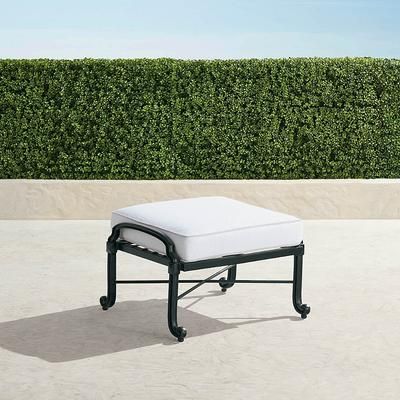 Carlisle Ottoman in Onyx Aluminum - Quick Dry, Seaglass - Frontgate