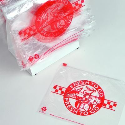 LK Packaging FSL108RP Slide Seal Printed Deli Bag - 8" x 10", Poly, Clear
