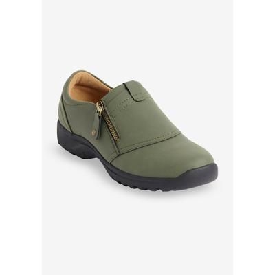 Wide Width Women's The Aidan Flat by Comfortview in Dark Moss (Size 7 1/2 W)