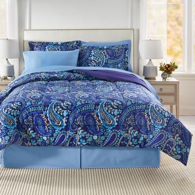 BH Studio Reversible Comforter by BH Studio in Navy Paisley (Size TWIN)