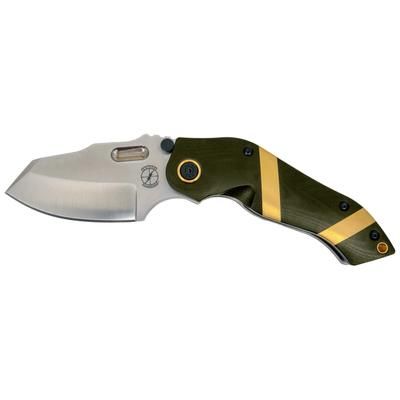 Sniper Bladeworks DMF Folding Knife 3.65in S35VN Steel Folding Blade OD Green Handle Satin DMFODGSAT