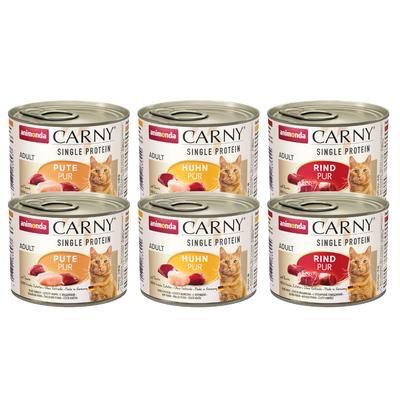 6x200g Trial Pack Adult Single Protein Animonda Carny Wet Cat Food