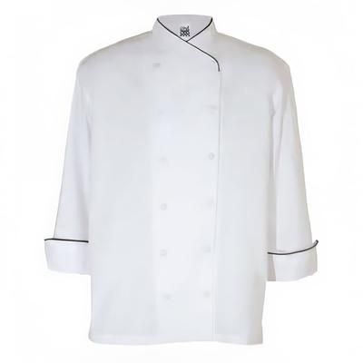 Chef Revival J008-XS Poly Cotton Corporate Chef Jacket, X-Small, Black Piping, White