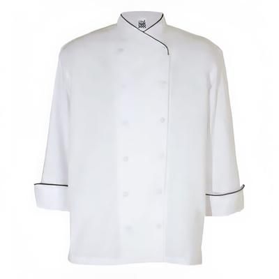 Chef Revival J008-XS Poly Cotton Corporate Chef Jacket, X-Small, Black Piping, White