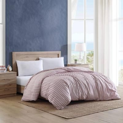 Coleridge Striped Red Full/queen Duvet Cover