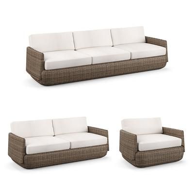 Avila Seating Replacement Cushions - Ottoman, Rain Natural Ottoman - Frontgate