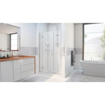 Dreamline DreamLine Unidoor-X 51 - 51 1/2 inch W x 72 inch H Frameless Hinged Shower Door in Brushed Nickel D1232272-04