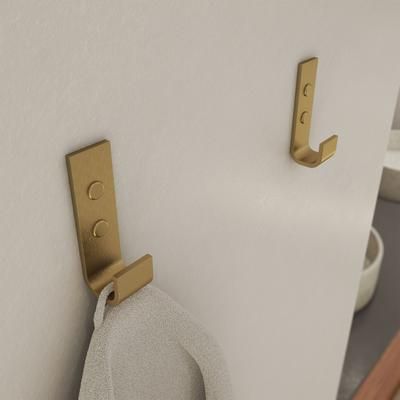 Randolph Morris Flat Metal Hook (pack of 2) Brushed Gold 10045083-343