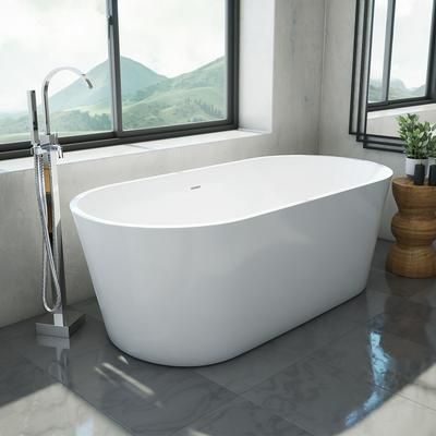 Randolph Morris Mia 63 Inch Freestanding Acrylic Soaking Tub and Faucet Package RMBP03-63-PKG