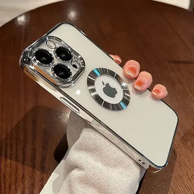 Luxury Plating Charm Logo Hole Hollow Case For iPhone15 14 13 11 12 Pro XR XS Max 7 8 Plus SE3 Soft