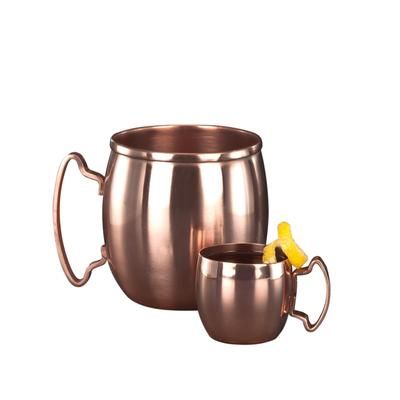 Libbey CMM-101 2 oz Moscow Mule Shot Glass - Copper w/ Stainless Base, 2 Dozen