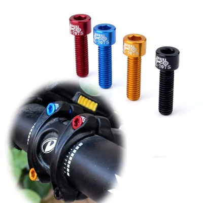 MUQZI 4Pcs Bicycle Handlebar Stem Screw 7075 Aluminum Alloy M5*17MM Mountain Bike Road Bike Fixed Gear Handlebar Stem Screw