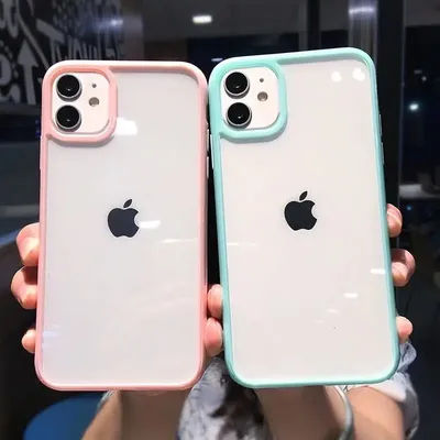 Color Transparent Shockproof Phone Case For iPhone 12 13 14 15 Mini 11 Pro Max XR X XS Max 6 6s 7 8