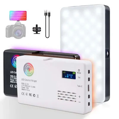 2500K-9000K Bi-Color LED RGB Camera Light Full Color Output Video Light Kit Dimmable Panel Light CRI