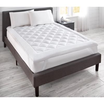 Fiber Bed with Anchor Bands by BrylaneHome in White (Size QUEEN)