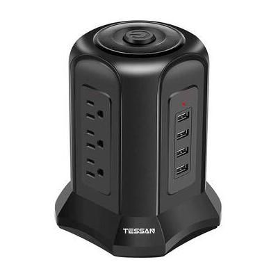 Tessan 9-Outlet Tower Surge Protector with 4 USB Ports TP-VB4U9S- BK